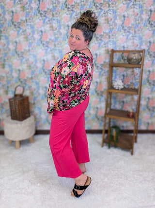 10- Bottoms Non-Denim Chloe Pull On Wide Crop Pant plus size clothing