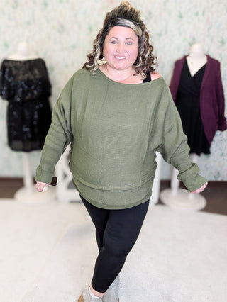 Clarke Boatneck Luxe Ribbed Dolman Sweater (2 Colors)-2- Long Sleeve Tops-WHITE BIRCH-Styled by Stacked - A Plus Size Women's Boutique in Lakeville, MN