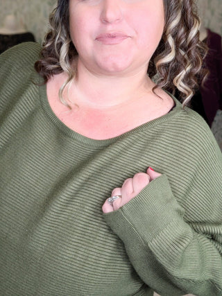 Clarke Boatneck Luxe Ribbed Dolman Sweater (2 Colors)-2- Long Sleeve Tops-WHITE BIRCH-Styled by Stacked - A Plus Size Women's Boutique in Lakeville, MN