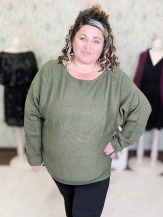 Clarke Boatneck Luxe Ribbed Dolman Sweater (2 Colors)-2- Long Sleeve Tops-WHITE BIRCH-Styled by Stacked - A Plus Size Women's Boutique in Lakeville, MN