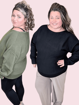 Clarke Boatneck Luxe Ribbed Dolman Sweater (2 Colors)-2- Long Sleeve Tops-WHITE BIRCH-Styled by Stacked - A Plus Size Women's Boutique in Lakeville, MN