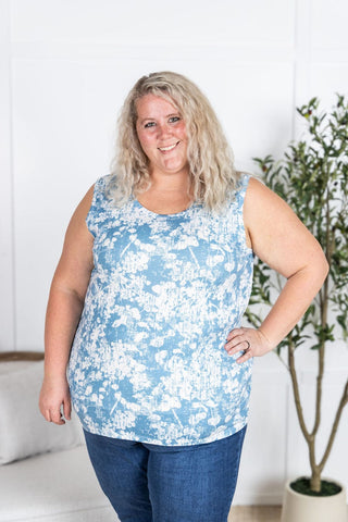 Livi Triple Stretch Scoopneck Tank in Florals (9 Colors)-1- ShortSlv/Slvless Tops-MICHELLE MAE-Styled by Stacked - A Plus Size Women's Boutique in Lakeville, MN