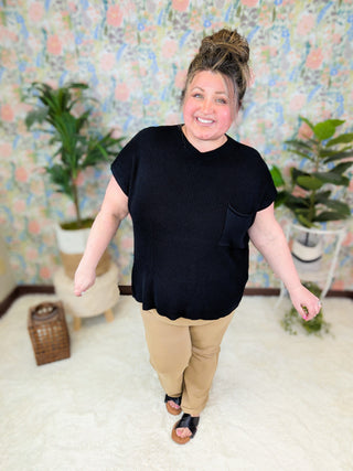 Codi Pull On Slight Crop Pants in Khaki-10- Bottoms Non-Denim-WHITE BIRCH-Styled by Stacked - A Plus Size Women's Boutique in Lakeville, MN