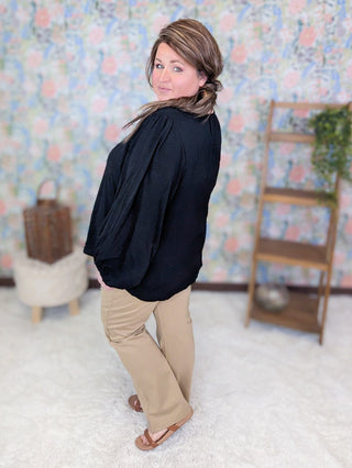 10- Bottoms Non-Denim Codi Pull On Slim Scuba Pants in Khaki plus size clothing