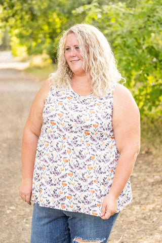 Cole Mini Ruffle Scoopneck Tank- SELECT FLORALS-1- ShortSlv/Slvless Tops-Michelle Mae-Styled by Stacked - A Plus Size Women's Boutique in Lakeville, MN