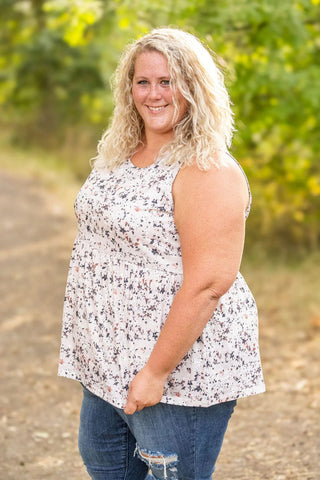 Cole Mini Ruffle Scoopneck Tank- SELECT FLORALS-1- ShortSlv/Slvless Tops-Michelle Mae-Styled by Stacked - A Plus Size Women's Boutique in Lakeville, MN
