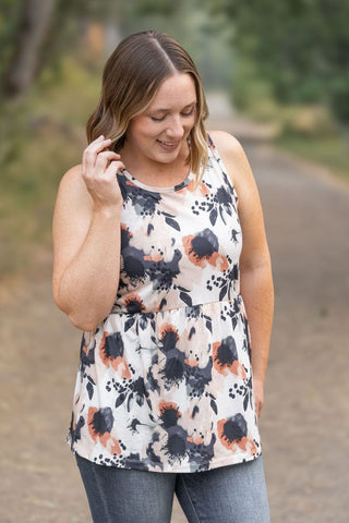 Cole Mini Ruffle Scoopneck Tank- SELECT FLORALS-1- ShortSlv/Slvless Tops-Michelle Mae-Styled by Stacked - A Plus Size Women's Boutique in Lakeville, MN