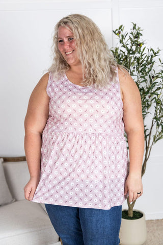 Cole Mini Ruffle Scoopneck Tank in Florals (13 colors)-1- ShortSlv/Slvless Tops-Michelle Mae-Styled by Stacked - A Plus Size Women's Boutique in Lakeville, MN