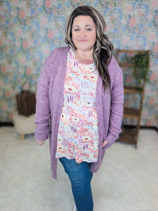 Cole Floral Tank in Sunset Coral-1- ShortSlv/Slvless Tops-MICHELLE MAE-Styled by Stacked - A Plus Size Women's Boutique in Lakeville, MN