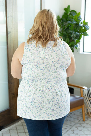 1- ShortSlv/Slvless Tops Cole Mini Ruffle Scoopneck Tank- SELECT FLORALS plus size clothing