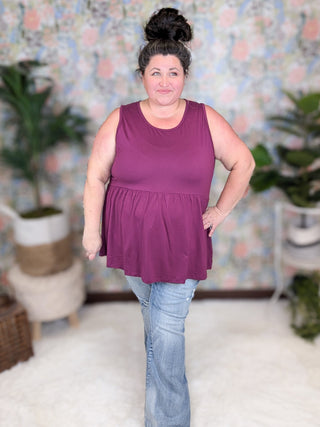 Cole Scoopneck Mini Ruffle Tank in Solids (11 colors)-1- ShortSlv/Slvless Tops-Michelle Mae-Styled by Stacked - A Plus Size Women's Boutique in Lakeville, MN
