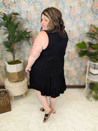 Colette Tiered Tank Dress in Solids-11- Dress/Romp/Jump-sweet lovely by jen-Styled by Stacked - A Plus Size Women's Boutique in Lakeville, MN