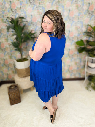 Colette Tiered Tank Dress in Solids-11- Dress/Romp/Jump-sweet lovely by jen-Styled by Stacked - A Plus Size Women's Boutique in Lakeville, MN