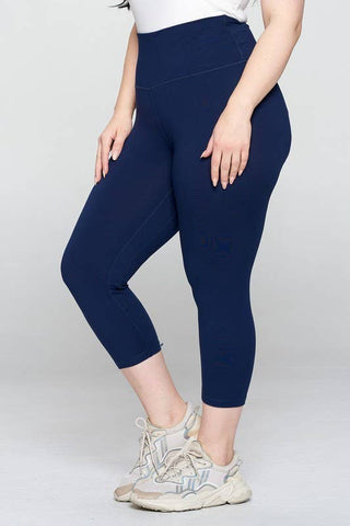 8- Legging/Lounge/Bralette Core Comfort Capri Leggings in Solids plus size clothing