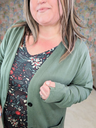 Ainsley Mini Ruffle 3/4 Sleeve in Holiberry in Black-2- Long Sleeve Tops-MICHELLE MAE-Styled by Stacked - A Plus Size Women's Boutique in Lakeville, MN