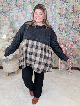 Delaine Premium Yoga Pants w/Pockets in Black-8- Legging/Lounge/Bralette-anchored arrows-Styled by Stacked - A Plus Size Women's Boutique in Lakeville, MN