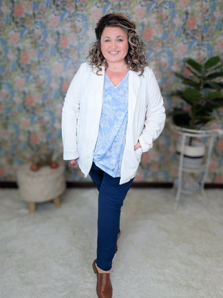 Darby Comfort Stretch Blazer w/Pockets (2 Colors)-4- Overlayer Tops-WHITE BIRCH-Styled by Stacked - A Plus Size Women's Boutique in Lakeville, MN