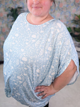 Darcy Luxe Dolman Top in Florals (3 colors)-1- ShortSlv/Slvless Tops-MICHELLE MAE-Styled by Stacked - A Plus Size Women's Boutique in Lakeville, MN
