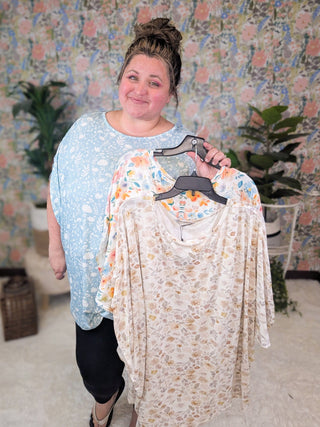 Darcy Luxe Dolman Top in Florals (3 colors)-1- ShortSlv/Slvless Tops-MICHELLE MAE-Styled by Stacked - A Plus Size Women's Boutique in Lakeville, MN