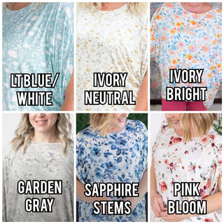 1- ShortSlv/Slvless Tops Darcy Luxe Dolman Top in Florals (6 colors) plus size clothing