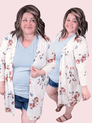 Darla Open Front Babydoll Cardigan in Ivory Floral-4- Overlayer Tops-HEIMISH-Styled by Stacked - A Plus Size Women's Boutique in Lakeville, MN