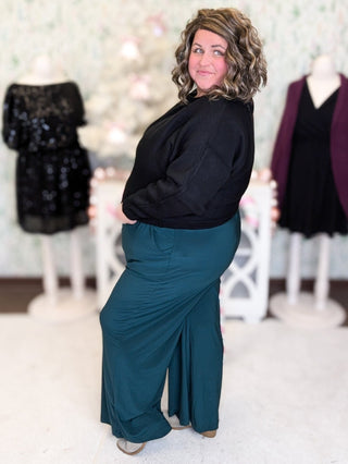 Davina Wide Leg Pull On Pants w/Pockets-10- Bottoms Non-Denim-WHITE BIRCH-Styled by Stacked - A Plus Size Women's Boutique in Lakeville, MN