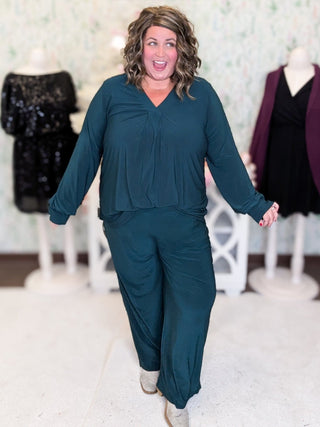 Davina Wide Leg Pull On Pants w/Pockets-10- Bottoms Non-Denim-WHITE BIRCH-Styled by Stacked - A Plus Size Women's Boutique in Lakeville, MN