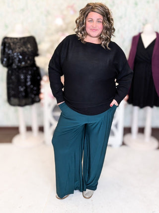 Davina Wide Leg Pull On Pants w/Pockets-10- Bottoms Non-Denim-WHITE BIRCH-Styled by Stacked - A Plus Size Women's Boutique in Lakeville, MN