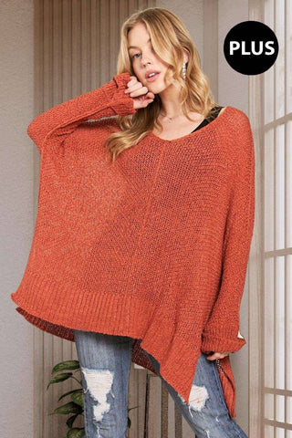 Sable Ribbon Yarn Slouchy Sweater in Solids (4 Colors)