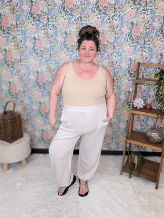 10- Bottoms Non-Denim Deena Scuba Knit Joggers w/Side Stripe plus size clothing