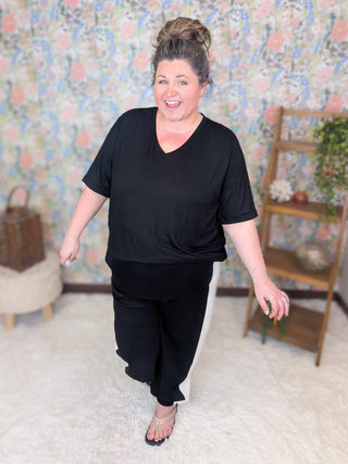 10- Bottoms Non-Denim Deena Scuba Knit Joggers w/Side Stripe plus size clothing