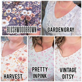 Marissa Luxe Short Sleeve Babydoll Top in Florals (5 Prints)