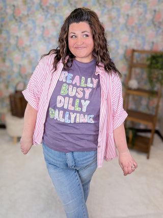 6- Graphic Tops Dilly Dallying Short Sleeve Tee (2 Colors) plus size clothing