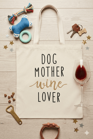 12- Accessories & Gifts Dog Mother, Wine Lover Canvas Bag plus size clothing