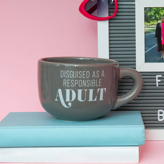 ***Responsible Adult Oversized Coffee Mug in Gray-12- Accessories & Gifts-Totalee Gift-Styled by Stacked - A Plus Size Women's Boutique in Lakeville, MN
