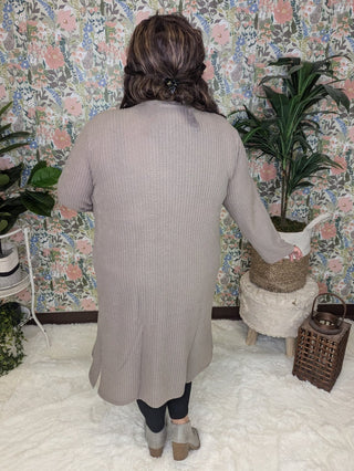 Elise Brushed Waffle Knit Longline Cardigan-4- Overlayer Tops-KORI-Styled by Stacked - A Plus Size Women's Boutique in Lakeville, MN