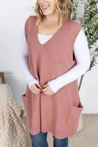 Ella Tunic Sweater Vest in Fall Solids-4- Overlayer Tops-MICHELLE MAE-Styled by Stacked - A Plus Size Women's Boutique in Lakeville, MN