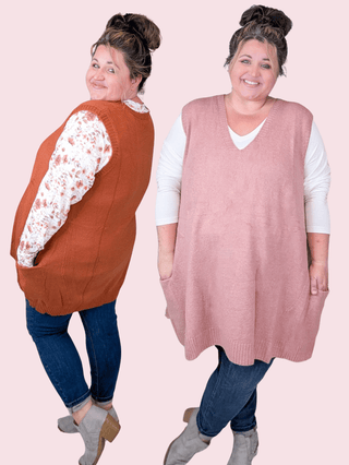 Ella Tunic Sweater Vest in Fall Solids-4- Overlayer Tops-MICHELLE MAE-Styled by Stacked - A Plus Size Women's Boutique in Lakeville, MN