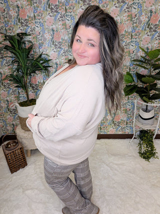 Elliana Crossover Hooded Top in Corded Rib Solids-2- Long Sleeve Tops-WHITE BIRCH-Styled by Stacked - A Plus Size Women's Boutique in Lakeville, MN
