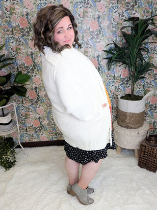 Ellison Longline Grandpa Sweater Cardigan w/Buttons-4- Overlayer Tops-lime chili-Styled by Stacked - A Plus Size Women's Boutique in Lakeville, MN