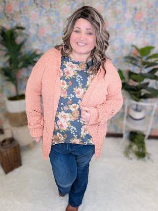Elowen Thermal Scoopbottom Long Sleeve in Vintage Navy Floral-2- Long Sleeve Tops-cream and sugar-Styled by Stacked - A Plus Size Women's Boutique in Lakeville, MN