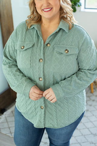 Emaline Premium Lightweight Cable Knit Shacket (5 colors)-2- Long Sleeve Tops-Michelle Mae-Styled by Stacked - A Plus Size Women's Boutique in Lakeville, MN