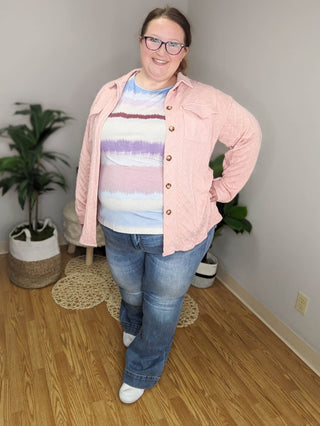 Emaline Premium Lightweight Cable Knit Shacket (5 colors)-2- Long Sleeve Tops-Michelle Mae-Styled by Stacked - A Plus Size Women's Boutique in Lakeville, MN