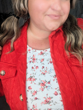 Emaline Premium Lightweight Cable Knit Shacket (5 colors)-2- Long Sleeve Tops-Michelle Mae-Styled by Stacked - A Plus Size Women's Boutique in Lakeville, MN