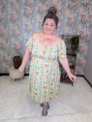 Erin Square Neck Vertical Floral Dress in Soft Sage-11- Dress/Romp/Jump-HAPTICS-Styled by Stacked - A Plus Size Women's Boutique in Lakeville, MN