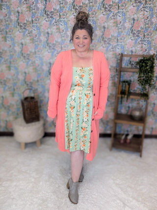 Erin Square Neck Vertical Floral Dress in Soft Sage-11- Dress/Romp/Jump-HAPTICS-Styled by Stacked - A Plus Size Women's Boutique in Lakeville, MN