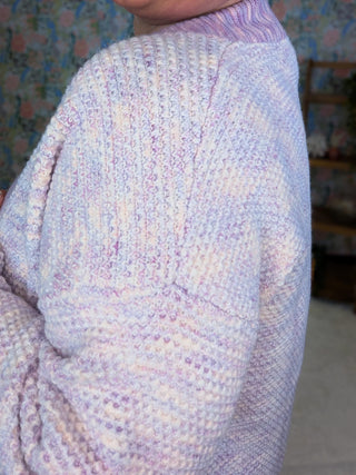 4- Overlayer Tops Etta Textured Luxe Cardigan w/Pockets in Lavender Mix plus size clothing