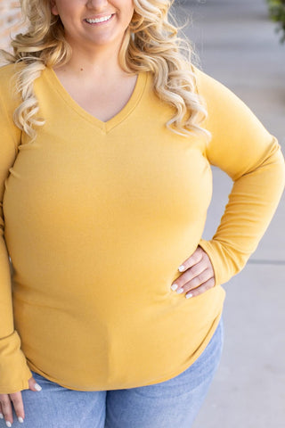 Everett Premium Long Sleeve Layering Top w/Thumbholes (10 COLORS)-2- Long Sleeve Tops-Michelle Mae-Styled by Stacked - A Plus Size Women's Boutique in Lakeville, MN