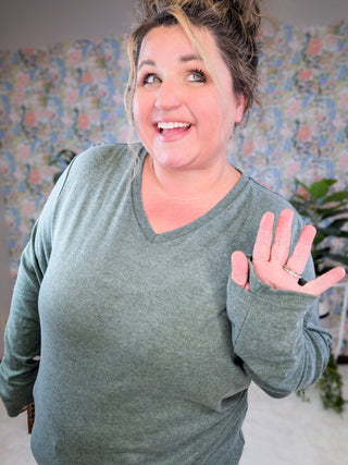 Everett Premium Long Sleeve Layering Top w/Thumbholes (10 COLORS)-2- Long Sleeve Tops-Michelle Mae-Styled by Stacked - A Plus Size Women's Boutique in Lakeville, MN
