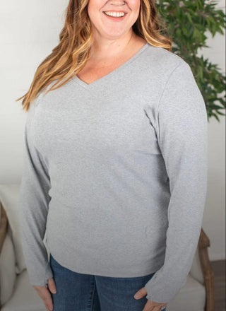 Everett Premium Long Sleeve Layering Top w/Thumbholes (10 COLORS)-2- Long Sleeve Tops-Michelle Mae-Styled by Stacked - A Plus Size Women's Boutique in Lakeville, MN
